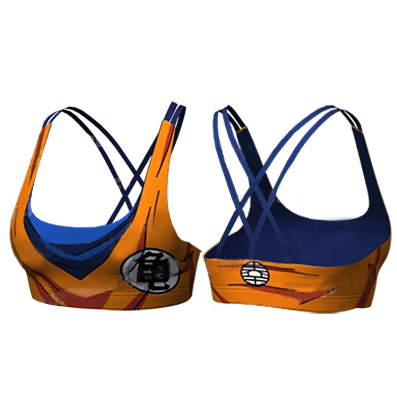 Breathable Women's Bra Fashion Goku BULMA Printed Cosplay Fitness Bra Push Up Tops 2021 New Gym Fitness Women Sports Ruuning Bra 4