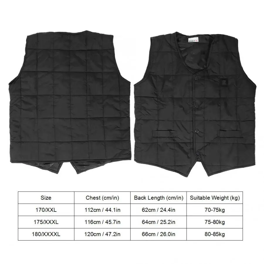 Sleeveless Heated Waistcoat V-Neck Heating Vest Clothes Winter Keeping Warm Winter Heated Vest Braces Supports