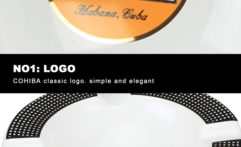 Cenicero portatil de cigarros COHIBA Cenicero de ceramica para el hogar de lujo para tabaco 4 posa bandeja de