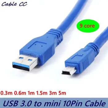

USB 3.0 A male to Mini 10-pin B extension cable for tablet PC phone camera HUB HDD connector 0.3m-5m best quality