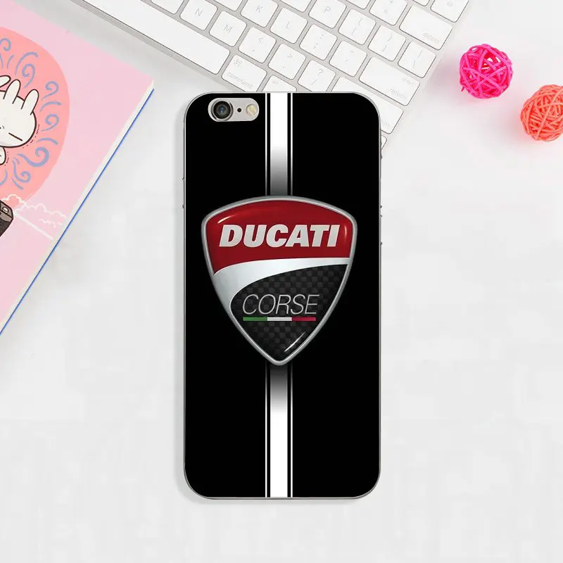 image 2 Горячая Ducati Логотип Мото мягкий Силиконовый ТПУ чехол для мобильного телефона Чехлы для iPhone X 8 8Plus 7 7Plus 6 6S 6plus 6splus 5 5S 5C SE 4 4S - Цвет: image 2