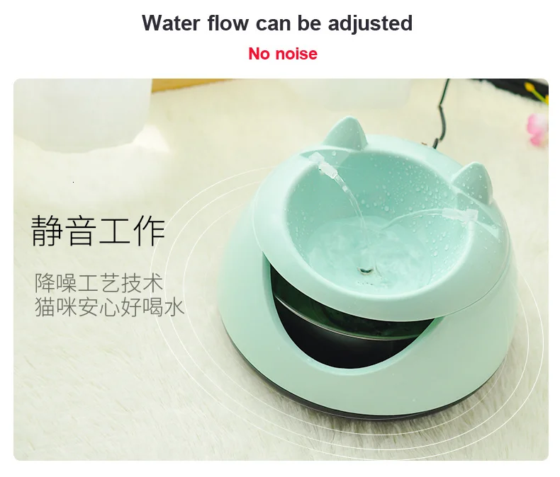 Fonte de água luminosa automática para animais,