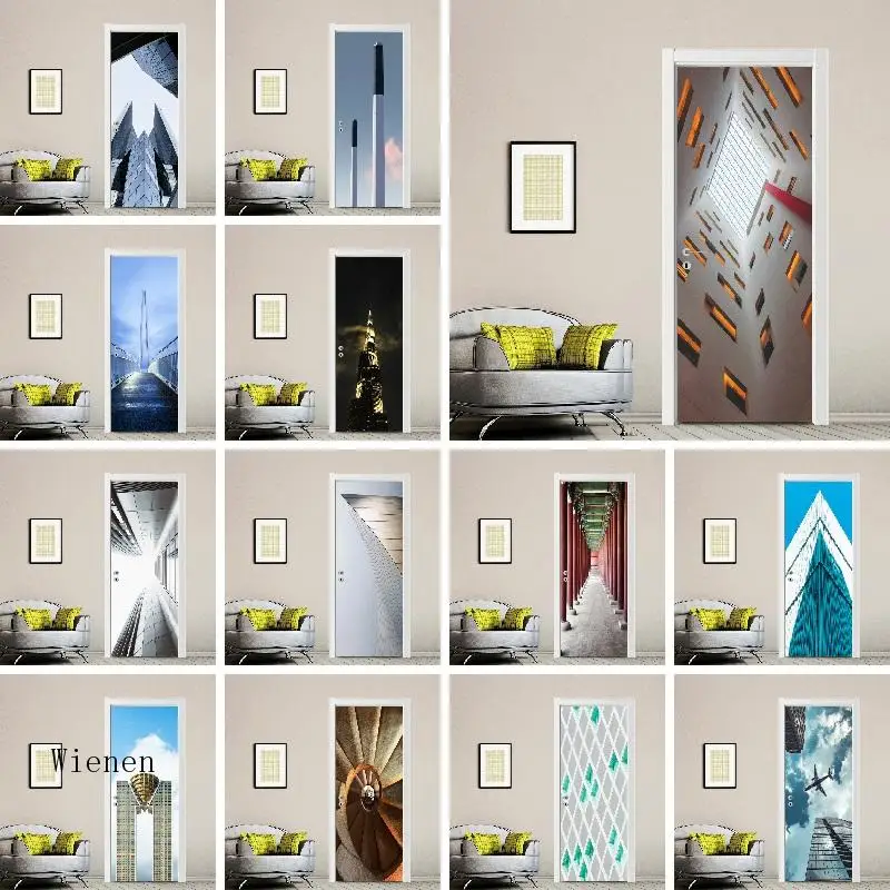 

Sky Architectural Artist Decoration Modern Simple Room Elevator Door Stickers Whole Self-adhesive PVC Waterproof Moisture-proof