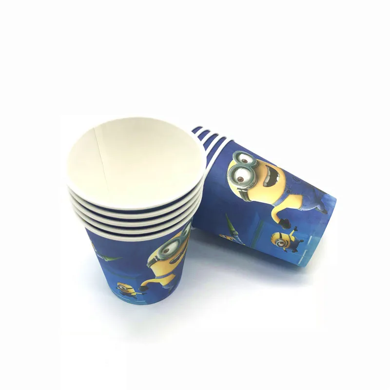 41 pcs Minions Theme Disposable Tableware Sets Paper Cups Plates Napkins Tablecloth Kids Birthday Decorations Party Supplies Set