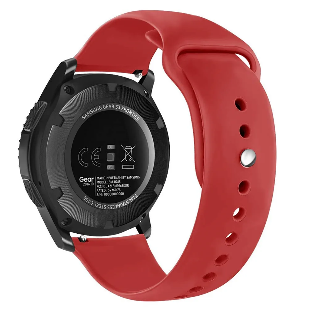 Совместим с samsung Galaxy Watch 46 мм полосы 22 мм спортивные силиконовые ремешки браслеты браслет для gear S3 классический frontier - Цвет ремешка: red