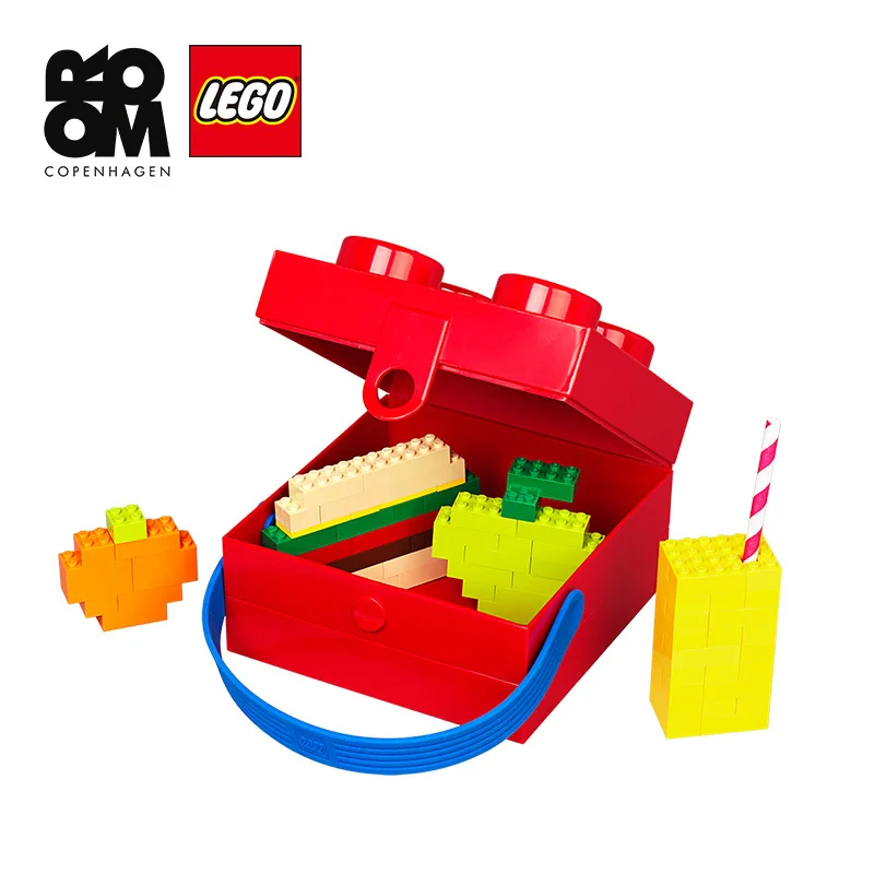 Lego LEGO Room Home Plastic Collection Design Storage Box Building Block with Handle Lunch Box Square