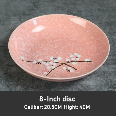IPlateB-8Inch Цветная Керамическая Посуда, рисовые фрукты, салат, лапша, миска и тарелка, домашнее свадебное украшение, обеденные тарелки, набор тарелок и тарелок - Цвет: IPlateB-8Inch