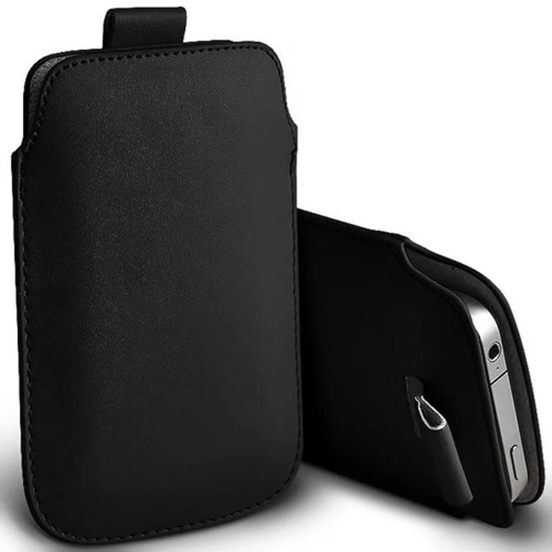 Black Чехол для iPhone, samsung, huawei, Xiaomi, zte, универсальный чехол, кожаный чехол для телефона, сумка для других мобильных телефонов 3,5-6,4 дюймов - Цвет: Black