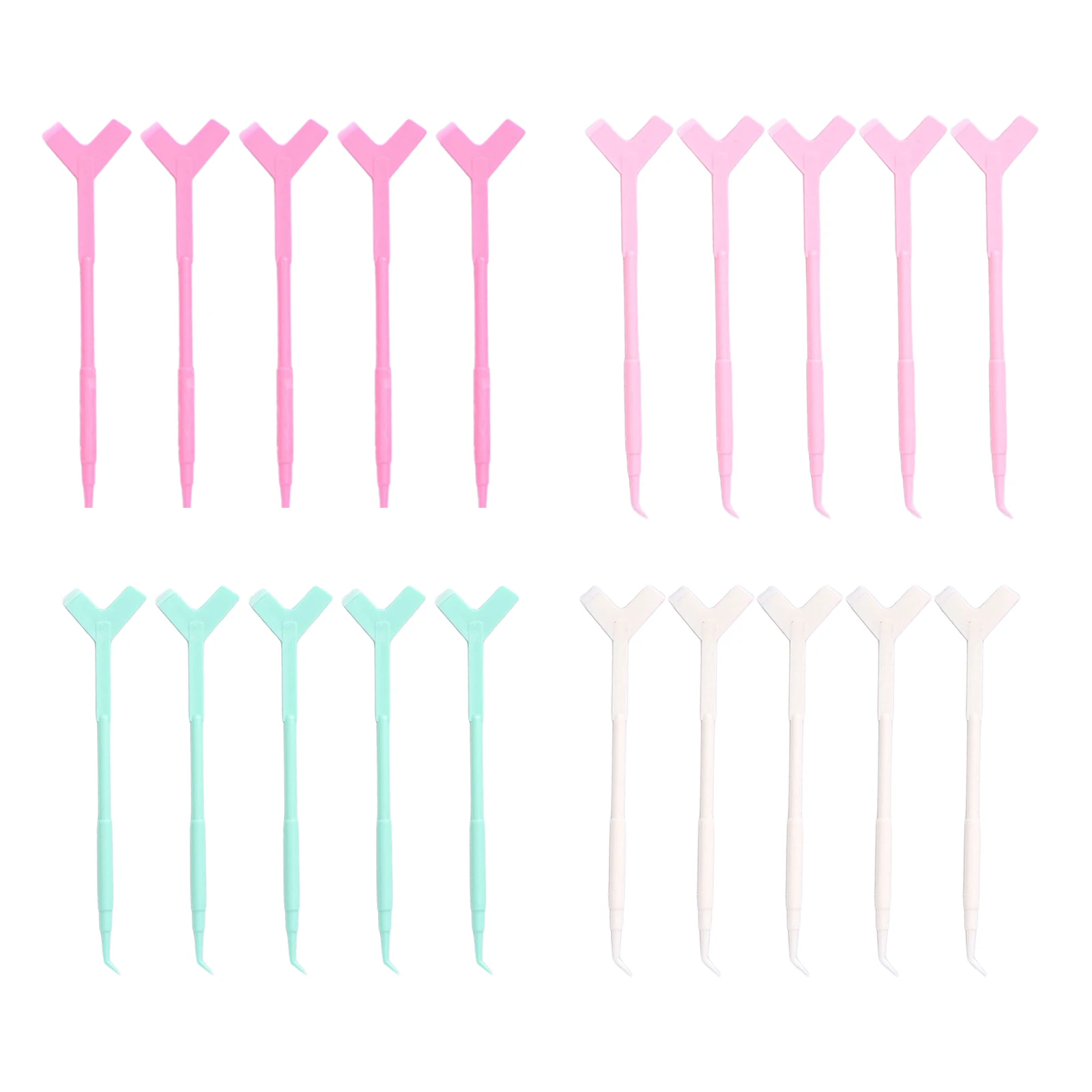 5 Pieces Reuseable Plastic Eyelash Brush Clean Y Shape Grafted Eyelashes Brushes women Makeup Mascara Tools