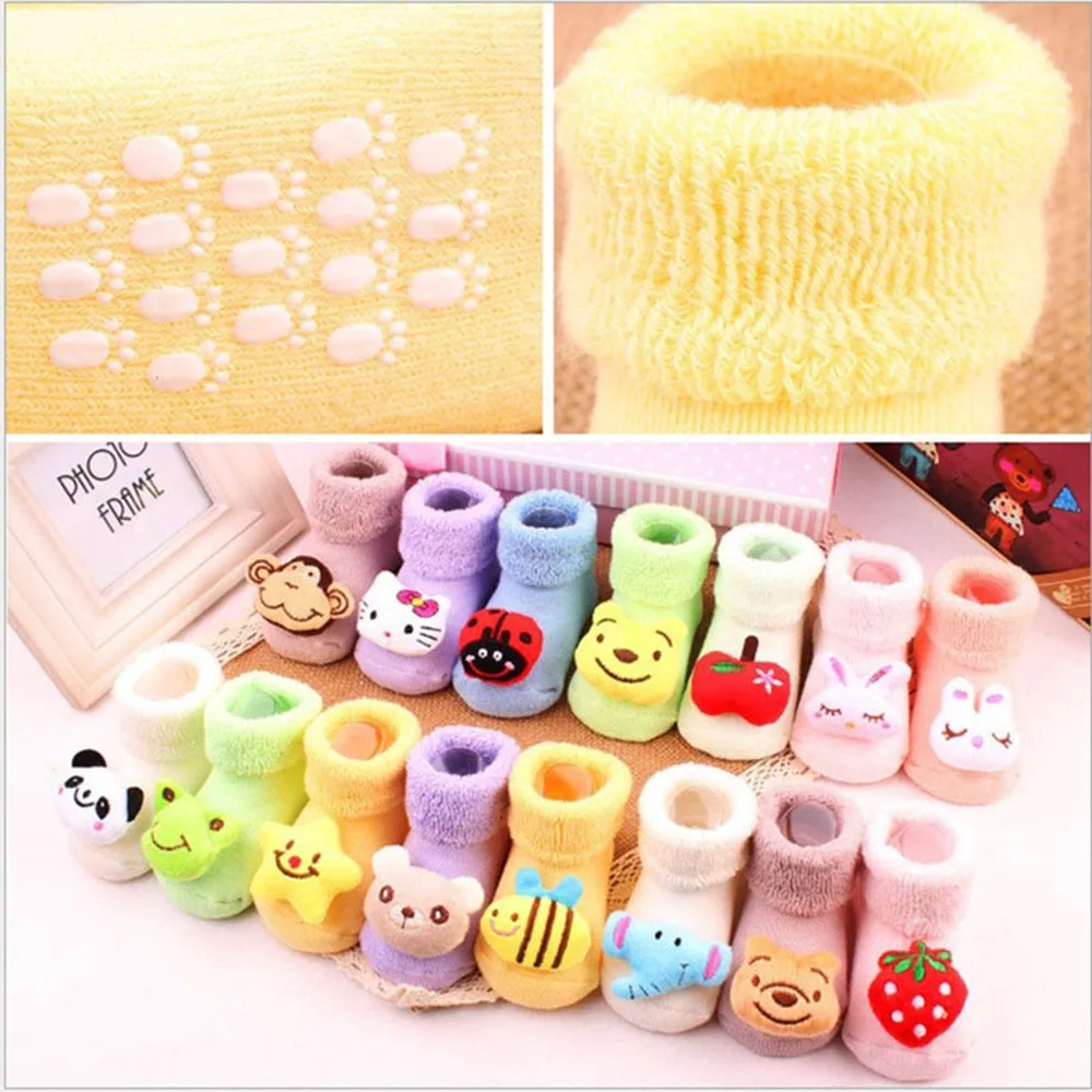 

Newborn Baby Socks Baby Girls Boys Anti-slip Winter Warm Socks Cute Cartoon Calcetines Three Dimensional Socks Infant Socks