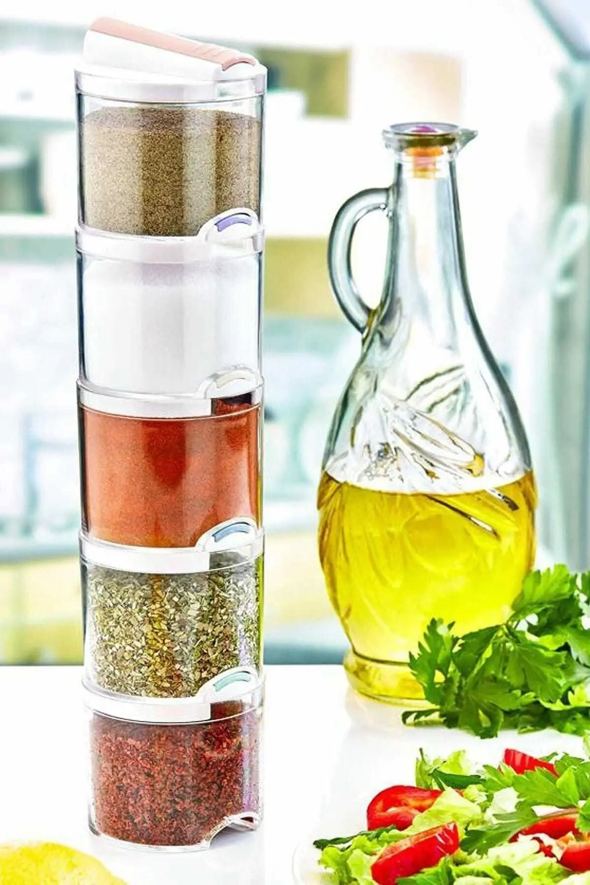

Sampurchase Acrylic Colorful Snap 5'li Bremen Spice Rack Set