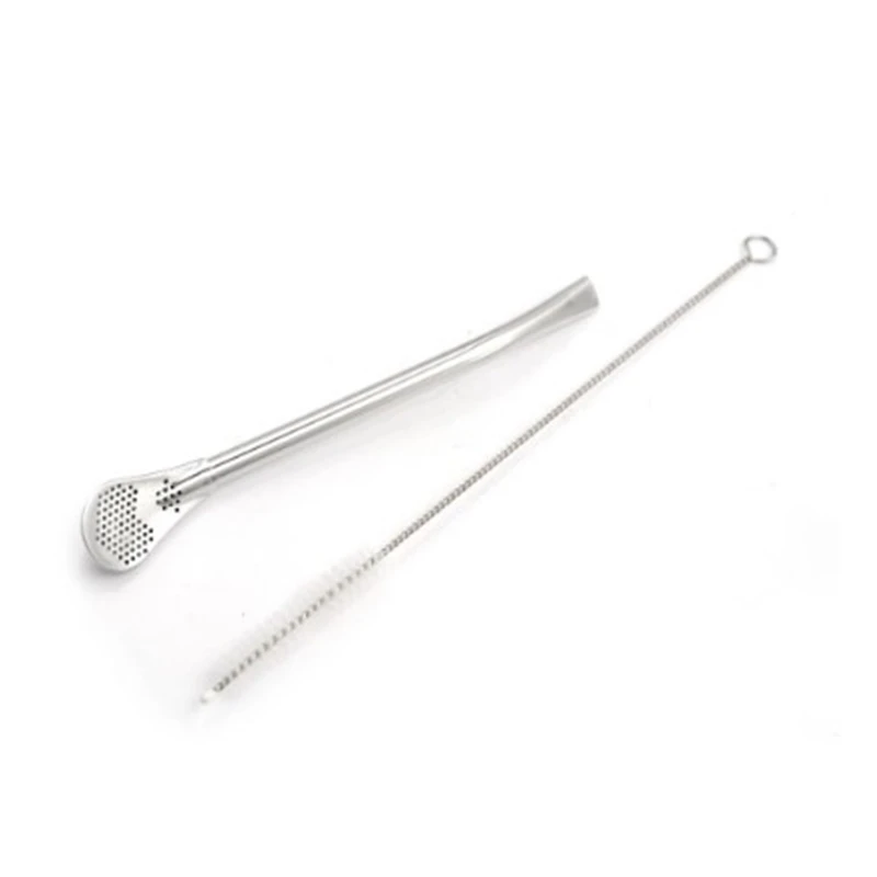 Stainless Steel Drinking Straw Spoon Tea Filter Yerba Mate Tea Straws Bombilla Gourd Washable Tea Tools Kitchen Bar Accessories