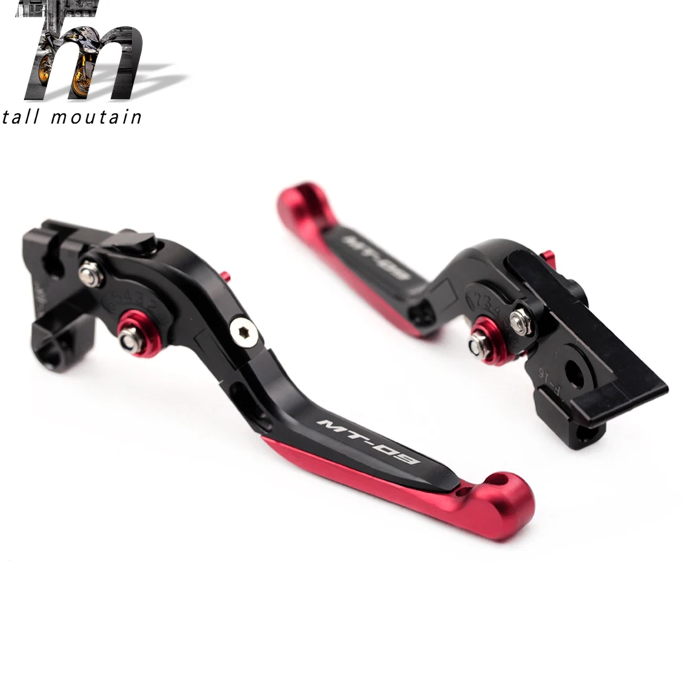 Тормозной рычаг сцепления для YAMAHA MT-09 MT09 Tracer FZ-09- 15 16 17 черный+ красный складной выдвижной Мотоцикл логотип MT-09