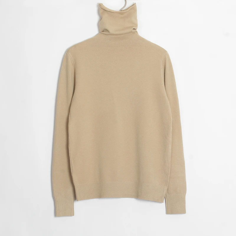Khaki Wixra, женские мягкие однотонные трикотажные футболки, женские повседневные водолазки с длинным рукавом, базовый свитер, футболка, Осень-зима, классические топы - Цвет: Khaki