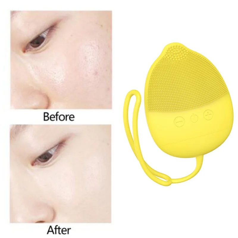 USB Rechargeable Silicone Cleansing Instrument Cleaning Pores Portable Facial Cleansing Brush Face Wash Massage