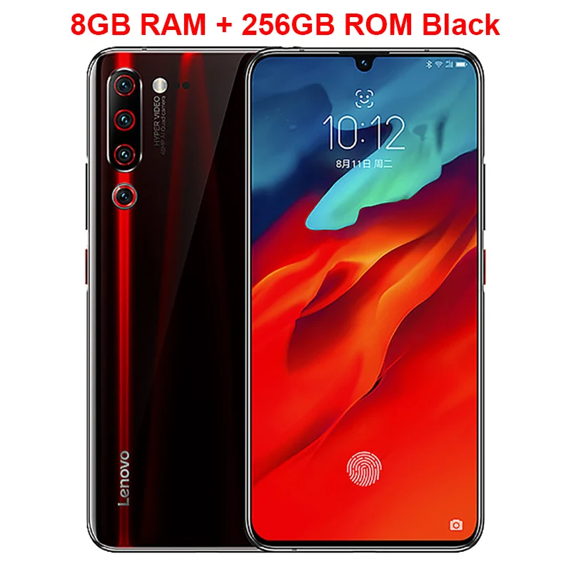 Black 8GB 256GB Мобильный телефон lenovo Z6 Pro, 6,39 дюймов, 6 ГБ ОЗУ, 128 Гб ПЗУ, Восьмиядерный процессор Snapdragon 855, задняя камера 48 МП, четырехъядерный смартфон - Цвет: Black 8GB 256GB