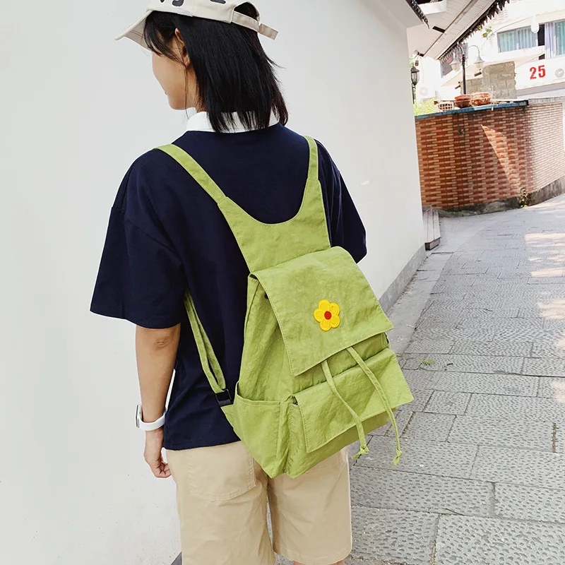 

Small fresh art flower canvas student bag female leisure Joker best friend backpack