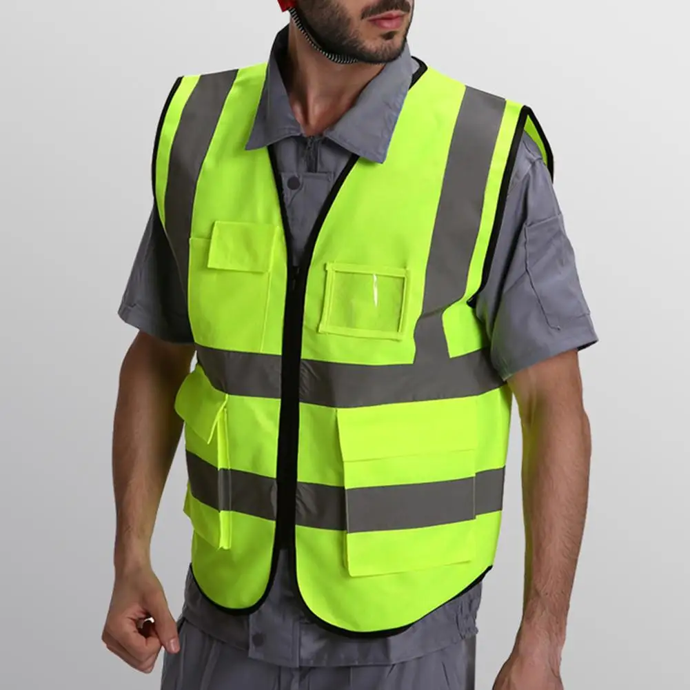 Vest Yellow Orange Blue Green Color Reflective Fluorescent Outdoor Safety Clothing Running Ventilate Safe High Visibility