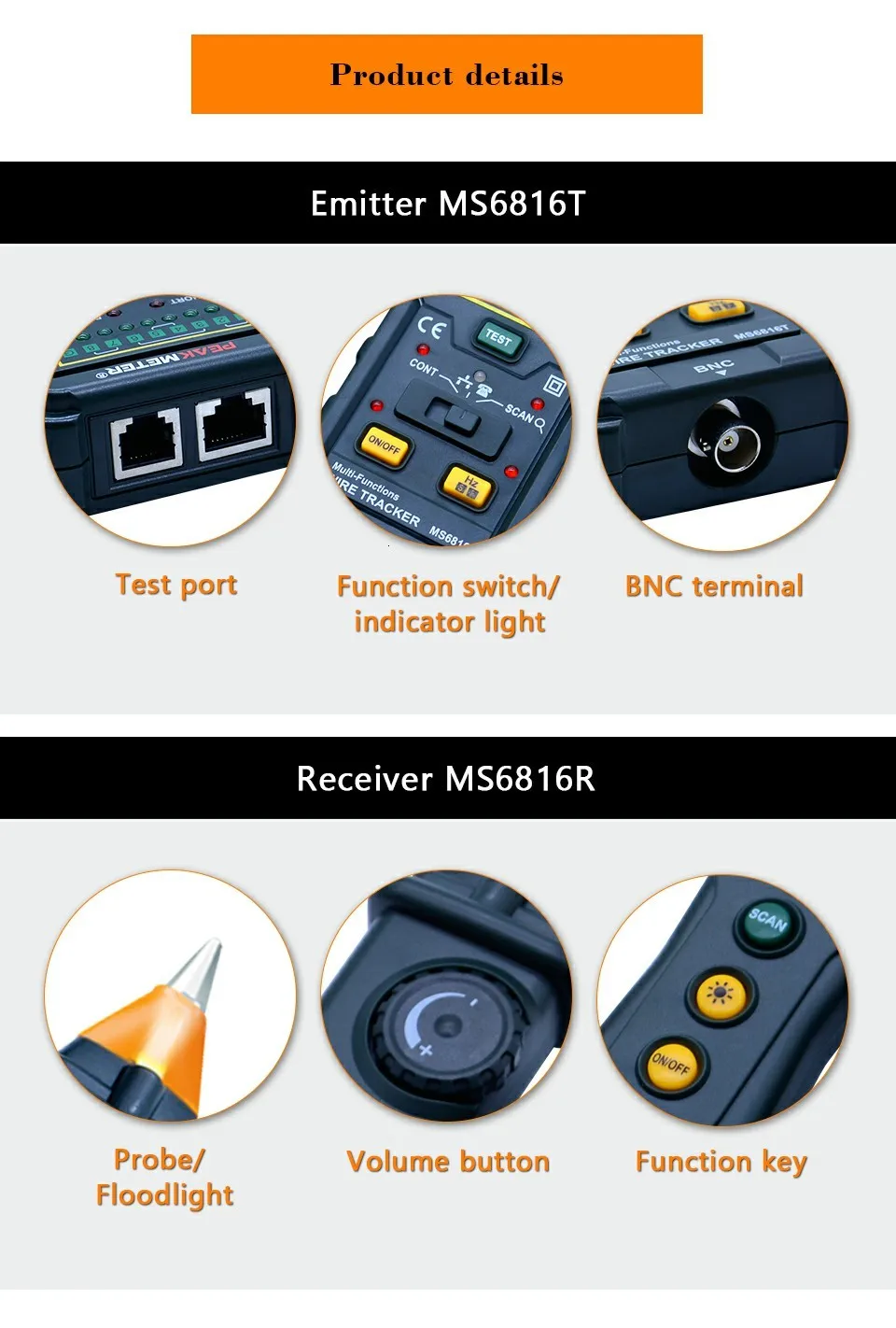 PEAKMETER Кабельный тестер линия Finder телефонный провод Tracer DC уровень сетевой тестер метр для теле-связи сетевые инструменты