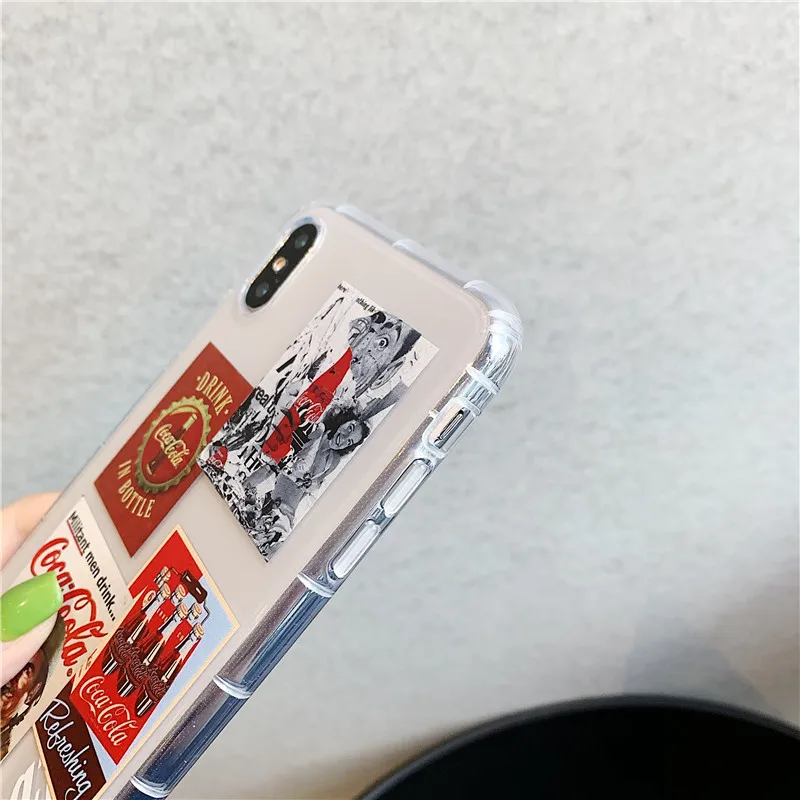 INS супер популярный Ретро чехол для телефона Cola Soda Drink для iPhone 11P X XS MAX XR 6 6s 7 8Plus Модный мягкий прозрачный силиконовый чехол