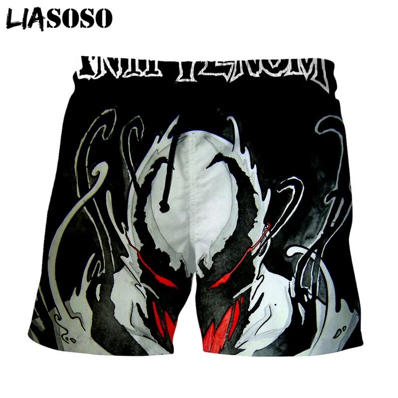 LIASOSO новые шорты с 3D принтом унисекс фильм Веном Carnage Человек-паук Летние Пляжные Шорты повседневные шорты Уличная одежда G3060