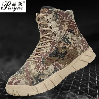 

Desert Camouflage Men Tactical Combat Boots Waterproof Warm Snow Boots Thick Wool Men Winter Ankle Boots Tactical Military Shoes