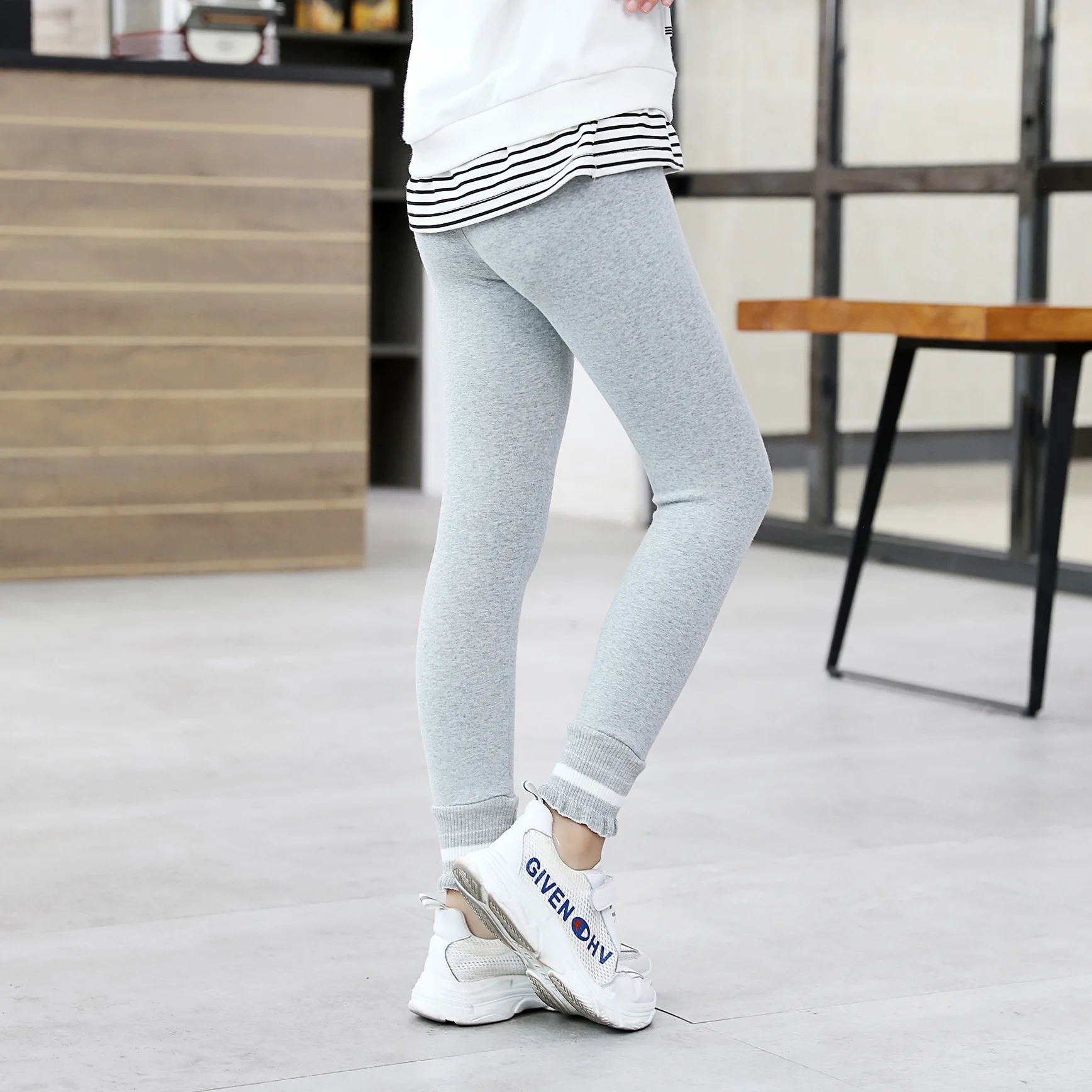 Новые весенне-осенние детские леггинсы, 19 спортивные повседневные штаны в Корейском стиле для девочек леггинсы для девочек из чистого хлопка