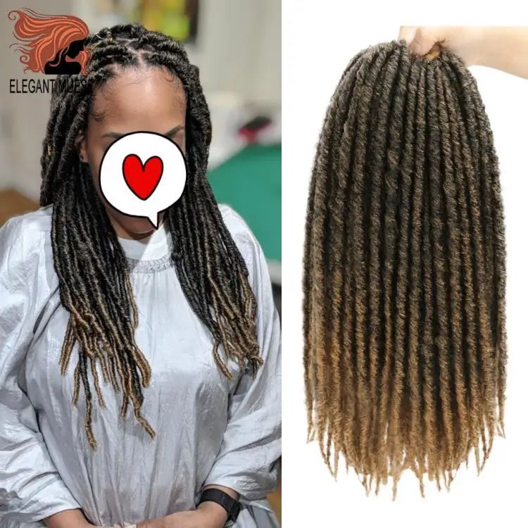 Elegant MUSES 20 дюймов синтетический искусственный Locs мягкий, прямые, на крючках, косички, Jumbo страх прическа эффектом деграде (переход от темного