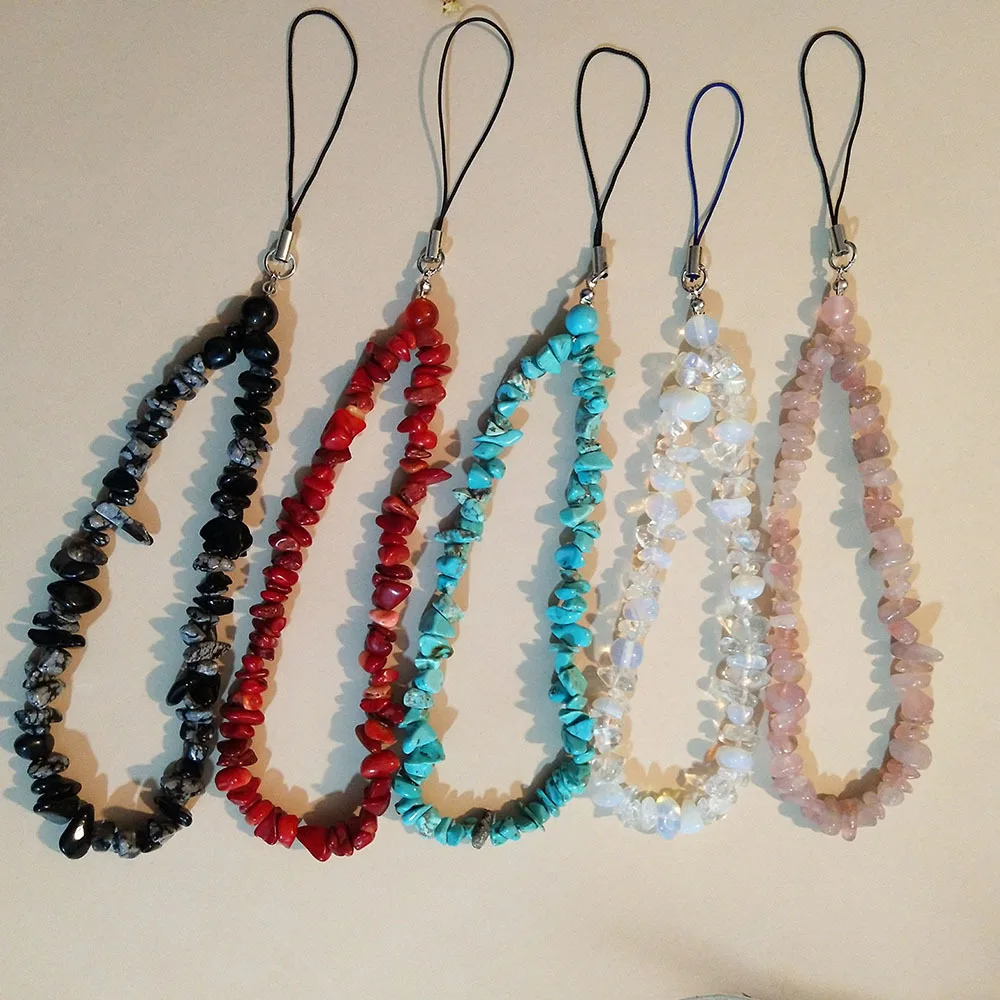 Colorful Crushed Stone Mobile Phone Strap Fashion Cellphone Wrist Bracelet Camera Anti-Lost Lanyard Key Chain Girls Hanging Cord | Мобильные