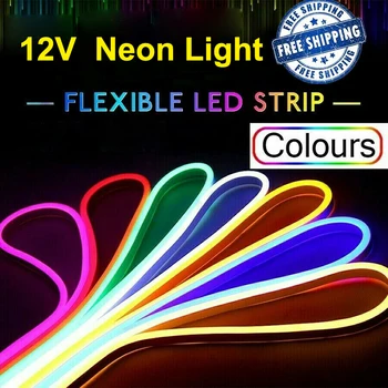 

LED Strip Waterproof Neon 1/2/5m DC12V SMD2835 Clip Para De Neon Flexible Lights Silicone Neon Lights Tube for Holiday Decor