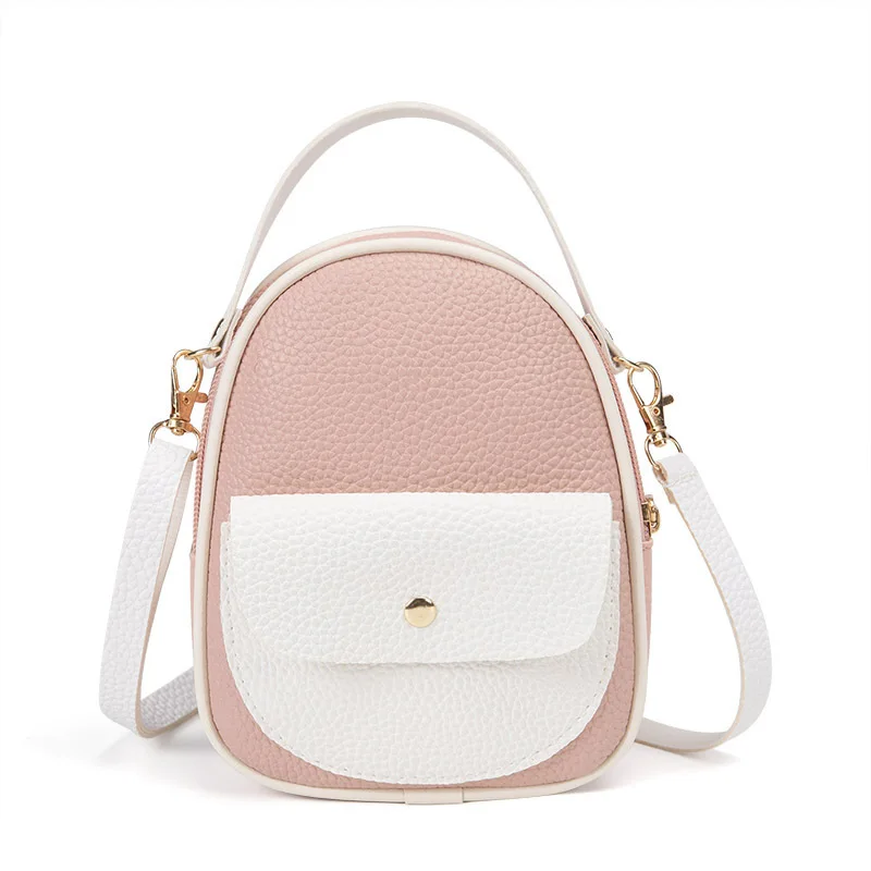 

Multi-functional Bag 2019 Korean-style Women's Embossed Leather Contrast Color Backpack Crossbody/shoulder Bag Purse