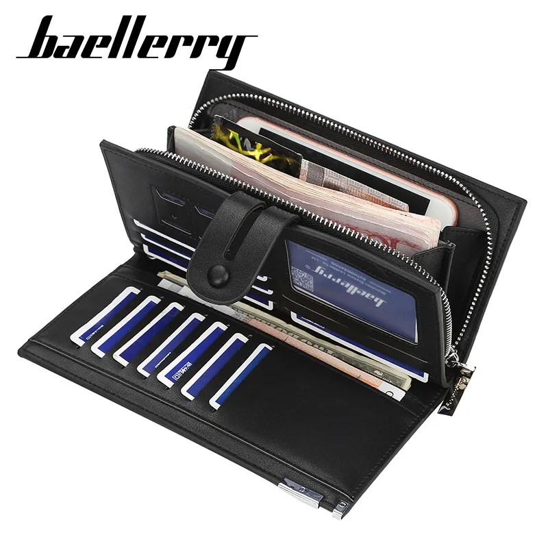 Baellerry Брендовые мужские бумажники, кошельки, повседневные модные на молнии мужской деловой бумажник, держатель для карт, мужской клатч, сумка для денег