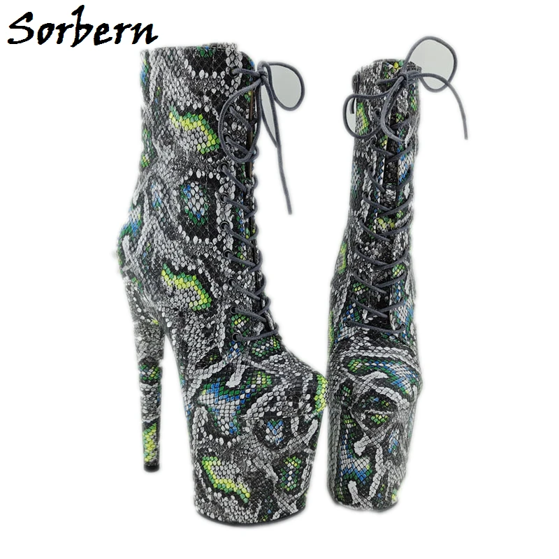 

Sorbern Vintage Pole Dance Boots Platform 8 Inch High Heel Goth Fall Boots Women Lace Up Punk Boots Platform Boots Gothic