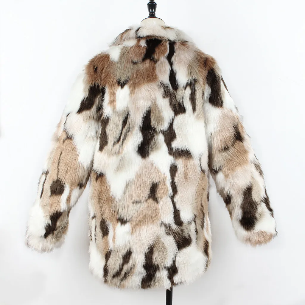 Женское теплое пальто из искусственного волка, зимняя верхняя одежда, женское высококачественное пальто из искусственного кроличьего меха, роскошная женская куртка