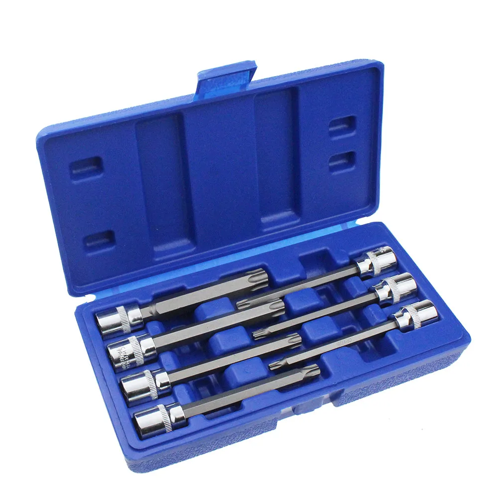 

7-piece Drive Extra-long Plum Blossom Sleeve Nut Combination Tool Set for Car / Car Repair and Home High-quality 3 / 8-inch Blue