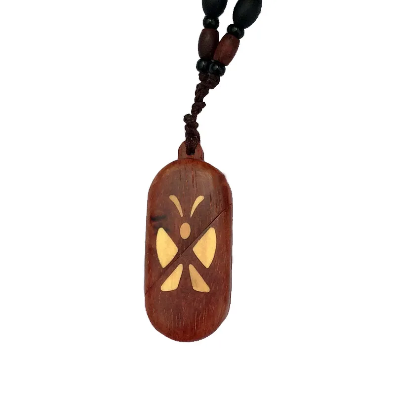 Деревянный медальон с подвеской-иллюзионистом ручной работы Женское Ожерелье