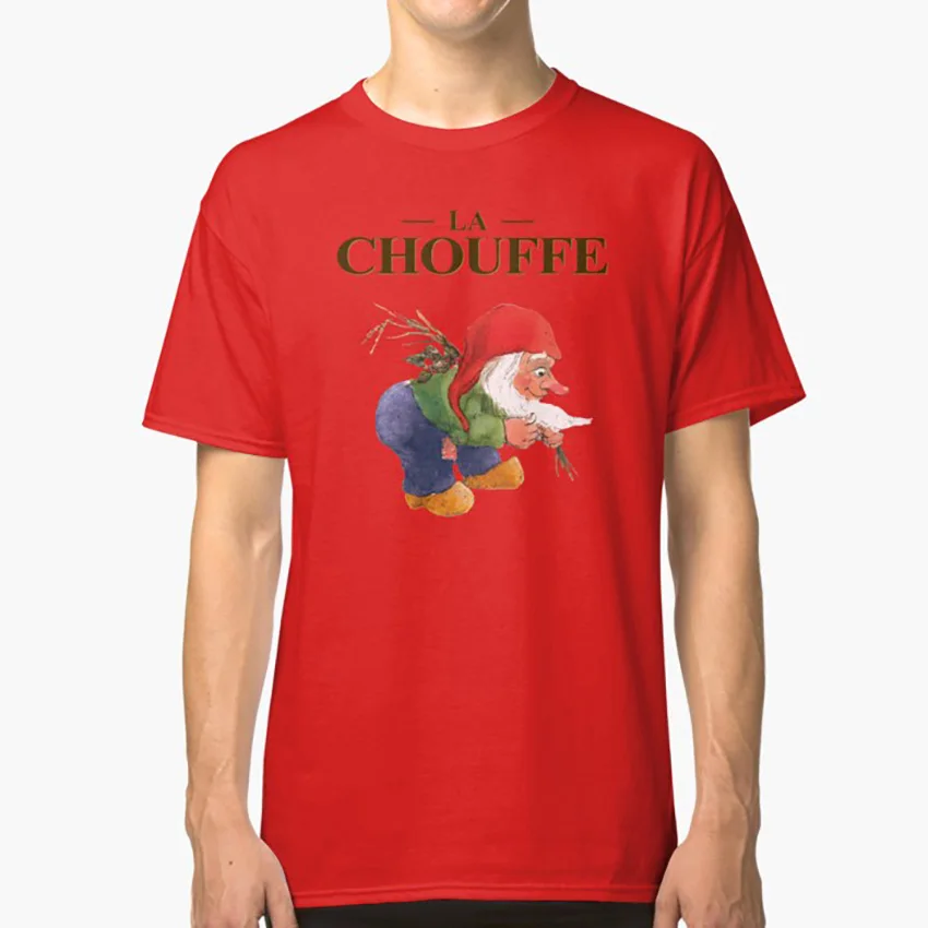 Красный Карликовый Chouffe футболка пиво бред бельгийский chouffe гномик алкоголя karmeleit tripel - Цвет: Красный