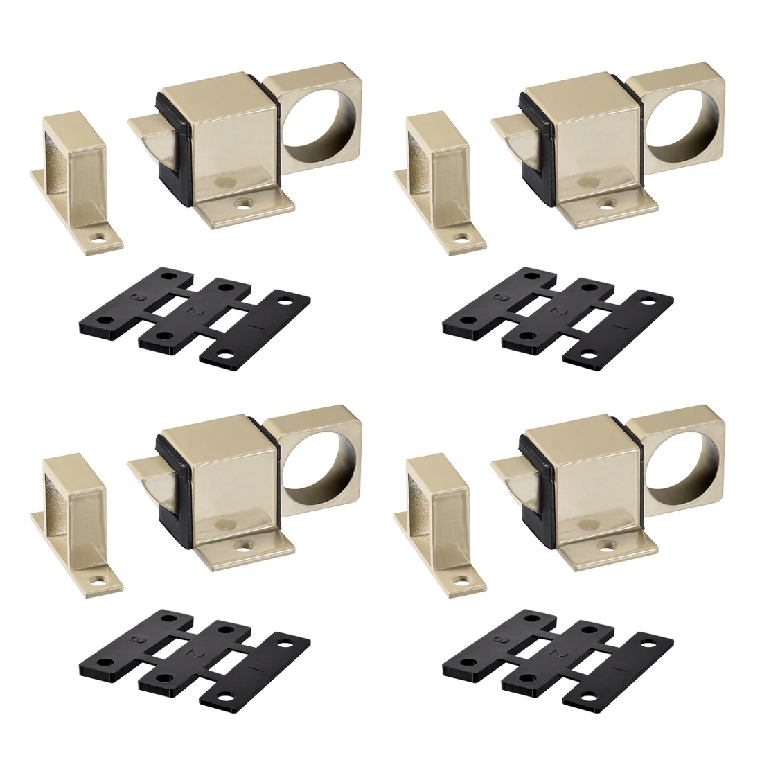 Uxcell 4 Pcs Chiavistello Per Porta, Serratura Di Rimbalzo A Molla Per Cancello Automatico Di Sicurezza In Lega Di Alluminio, (Kaki)