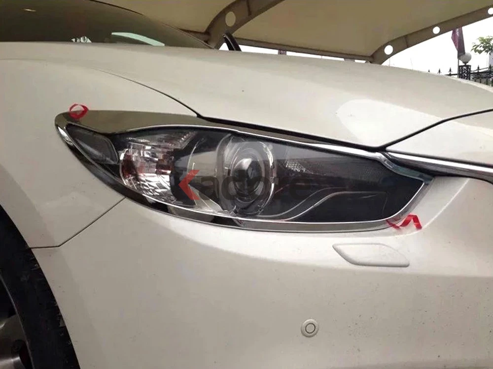 Для Mazda 6 Atenza 2013 третьего поколения ABS хромированные передние фары абажур крышка планки авто аксессуары 2 шт./компл