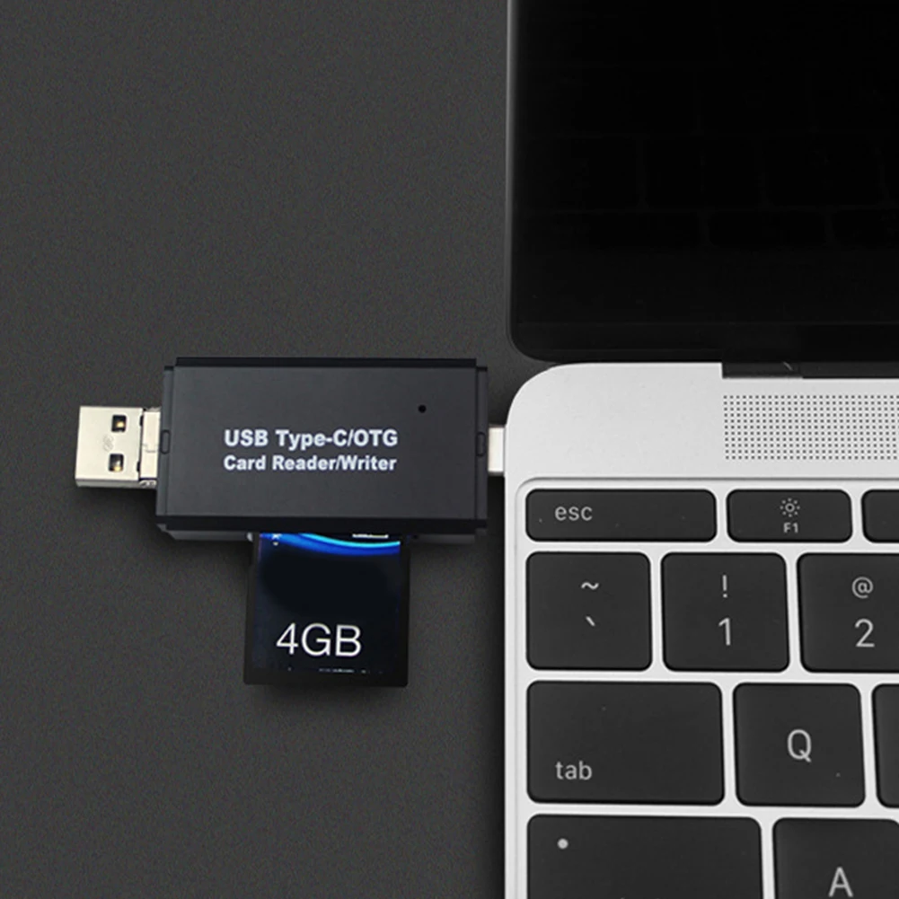 Портативный 3 в 1 Универсальный Тип C Micro-USB OTG высокоскоростной TF/Micro-SD считыватель карт памяти