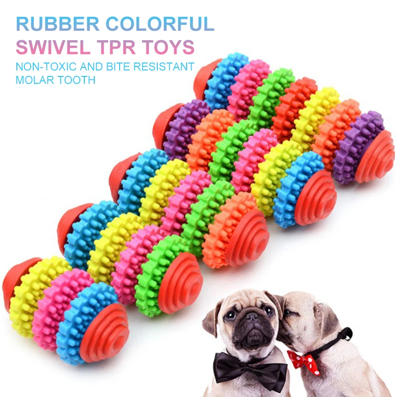 

Pet Colorful Gear Ring Toy Dog Rubber Grinding Stick Bites Pet Molar Gnaw Clean Tooth Dog Toy Pet Dog Product Toy Dropship