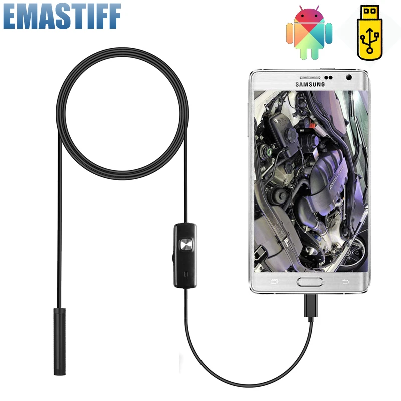 7mm Endoscope Camera Flexible IP67 Waterproof Micro USB Inspection Borescope Camera for Android PC Notebook 6LEDs Adjustable cctv camera system