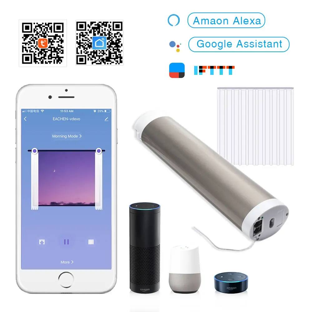 

tuya smart home smart curtain motor Google wifi intelligent smart curtain motorize blind Compatible with Alexa Google Home IFTTT