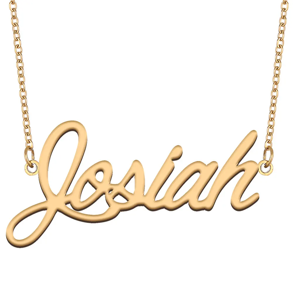 

Josiah Name Necklace for Women Personalized Stainless Steel Jewelry Gold Plated Nameplate Pendant Femme Mothers Girlfriend Gift