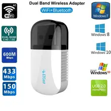 Беспроводной USB WiFi адаптер 600 Мбит/с wifi ключ сетевая карта ПК Bluetooth 4,2 wifi 5 ГГц адаптер Lan USB Ethernet приемник AC Wi-Fi