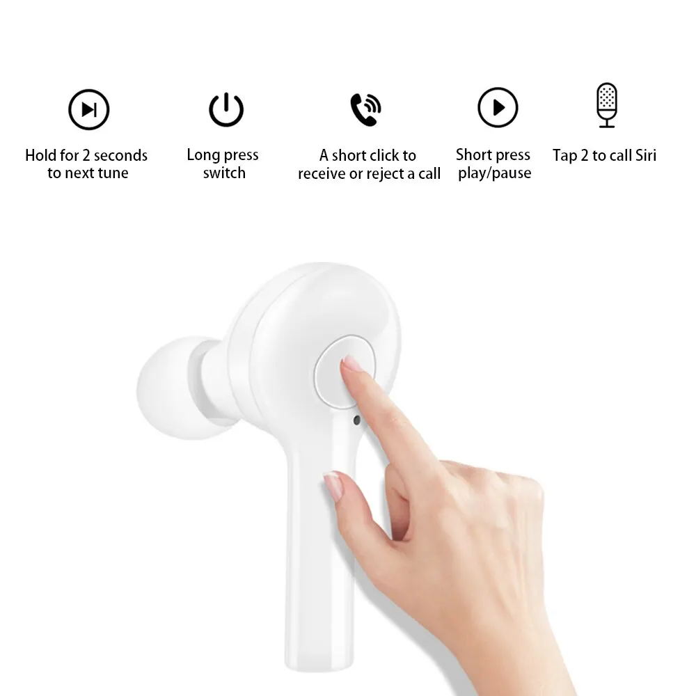 Мини Bluetooth 5,0, отпечаток пальца, беспроводной наушник, наушники для телефона, спортивные наушники, гарнитура с микрофоном для iPhone, Xiaomi, samsung, huawei
