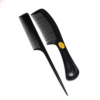 

2 Pcs Hair Combs Anti-static Carbon Hair Combs High Care Pro Tools Quality Barbers Hair Handle Hair Brush Styling Hairdress Z9F8