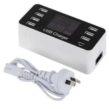 

Smart USB Charger with LCD Display with 8 USB Power Ports for Mobile Phone and Tablets