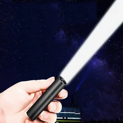 Lampe de poche à lumière LED forte, rechargeable par USB, batterie intégrée, étanche, élégante, Portable, pour l'éclairage nocturne 