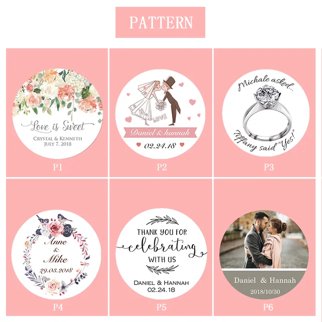 100 Pieces. Customized Wedding Stickers, Invitations Seals, Favors Labels,  Add Your Photo, Picture, Text, Personalised, Custom - AliExpress